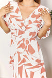 Printed Surplice Balloon Sleeve Dress - Trendsi - Flyclothing LLC