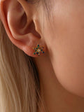 Stainless Steel Snowflake Stud Earrings - Trendsi - Flyclothing LLC