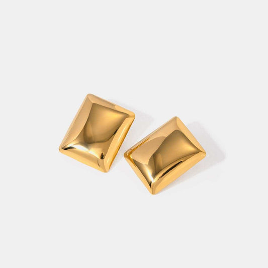 Stainless Steel Rectangular Stud Earrings - Trendsi - Flyclothing LLC