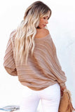 Round Neck Long Sleeve Knit Top - Trendsi - Flyclothing LLC