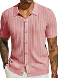 Men's Full Size Openwork Button Down Collared Neck Shirt Plus Size - Trendsi - Flyclothing LLC