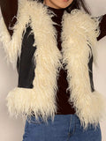 Tied Fringe Contrast Vest - Trendsi - Flyclothing LLC