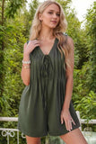 Tie Front Sleeveless Romper - Trendsi - Flyclothing LLC