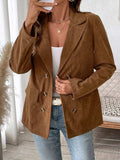 Perfee Decorative Pocket Flap Lapel Collar Long Sleeve Outerwear - Trendsi - Flyclothing LLC