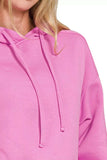 Zenana Drawstring Relaxed Fit Fleece Hoodie - Trendsi - Flyclothing LLC