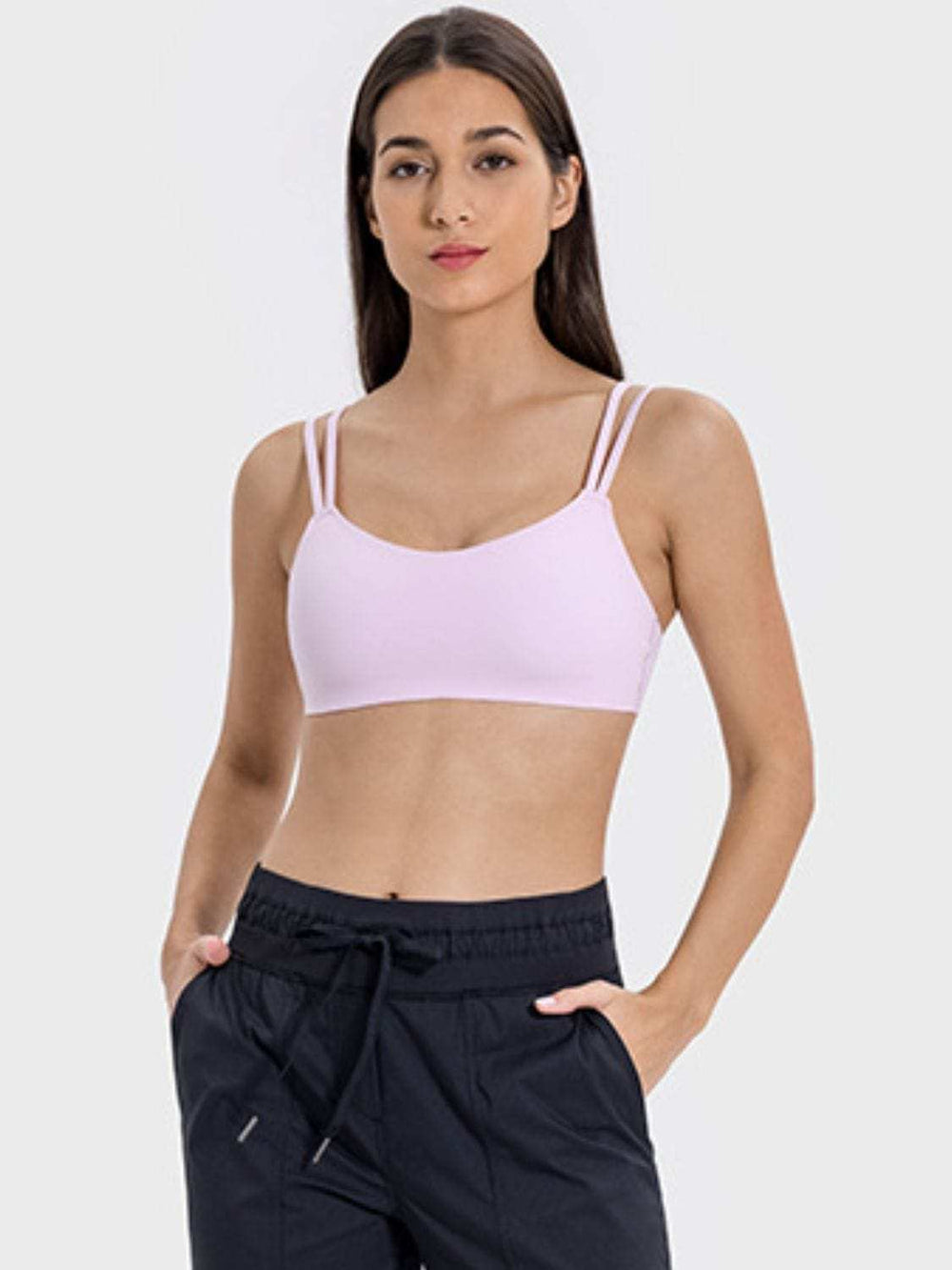 Scoop Neck Double Strap Active Cami - Trendsi - Flyclothing LLC