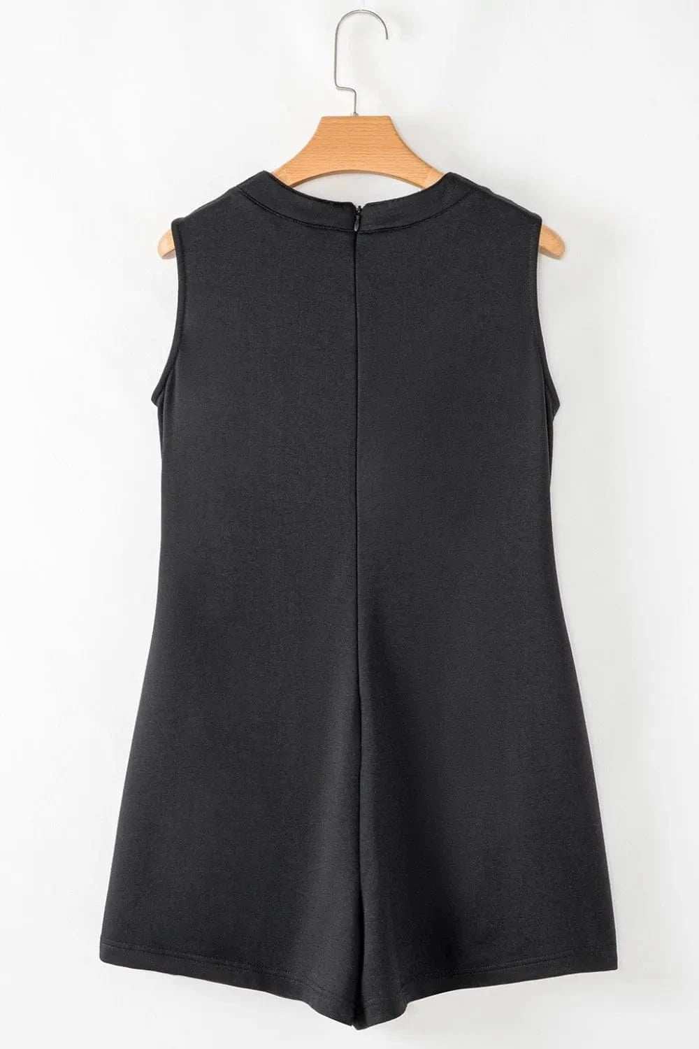 Tie V Neck Pintuck Sleeveless Loose Romper - Trendsi - Flyclothing LLC