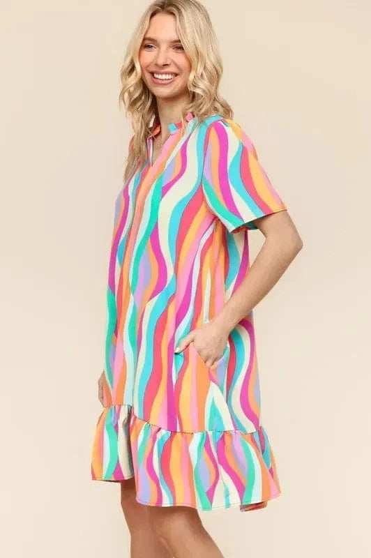 Haptics Tiered Woven Ruffle Hem Dress - Trendsi - Flyclothing LLC