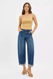 RISEN High Rise Fit Barrel Cuffed Jeans - Trendsi - Flyclothing LLC