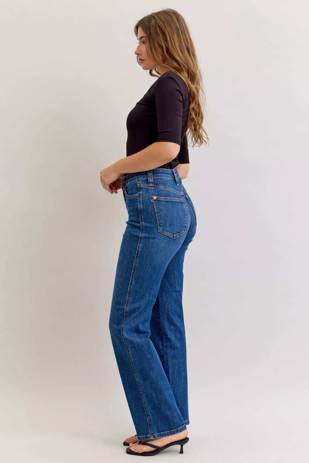 Judy Blue High Waist Tummy Control Straight Jeans - Trendsi - Flyclothing LLC