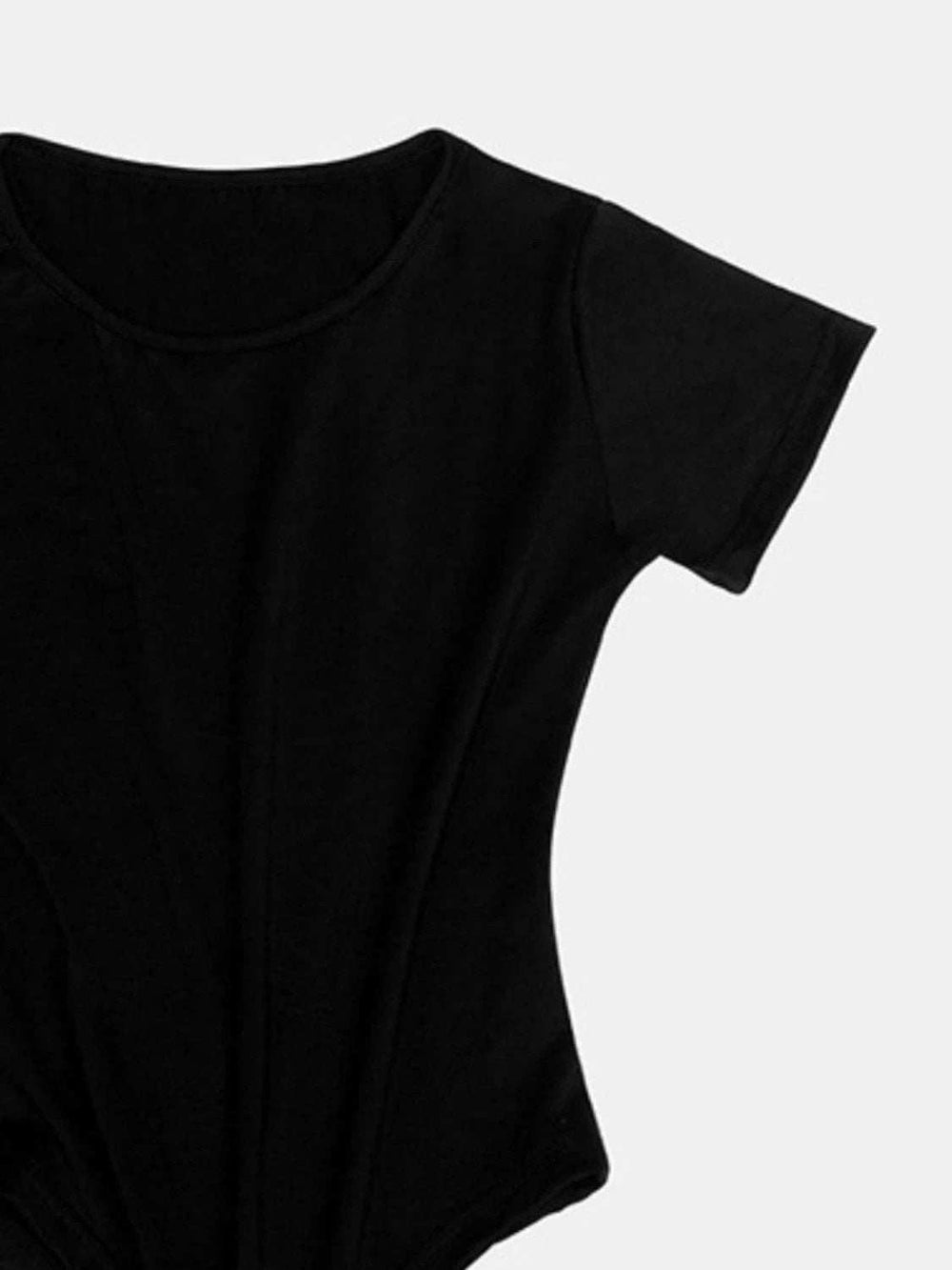 Full Size Round Neck Short Sleeve Bodysuit - Trendsi - Flyclothing LLC