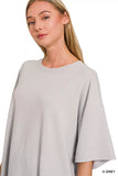 Zenana Cotton Short Sleeve Oversized Tunic Tee - Trendsi - Flyclothing LLC