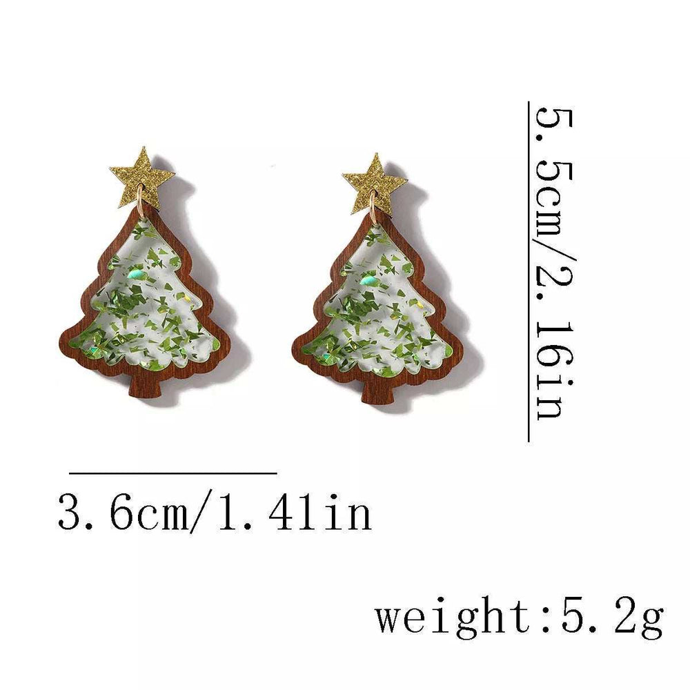 Christmas Tree Star Earrings - Trendsi - Flyclothing LLC