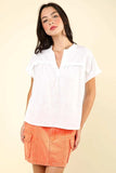 VERY J Nochted Short Sleeve Washed T-Shirt - Trendsi - Flyclothing LLC