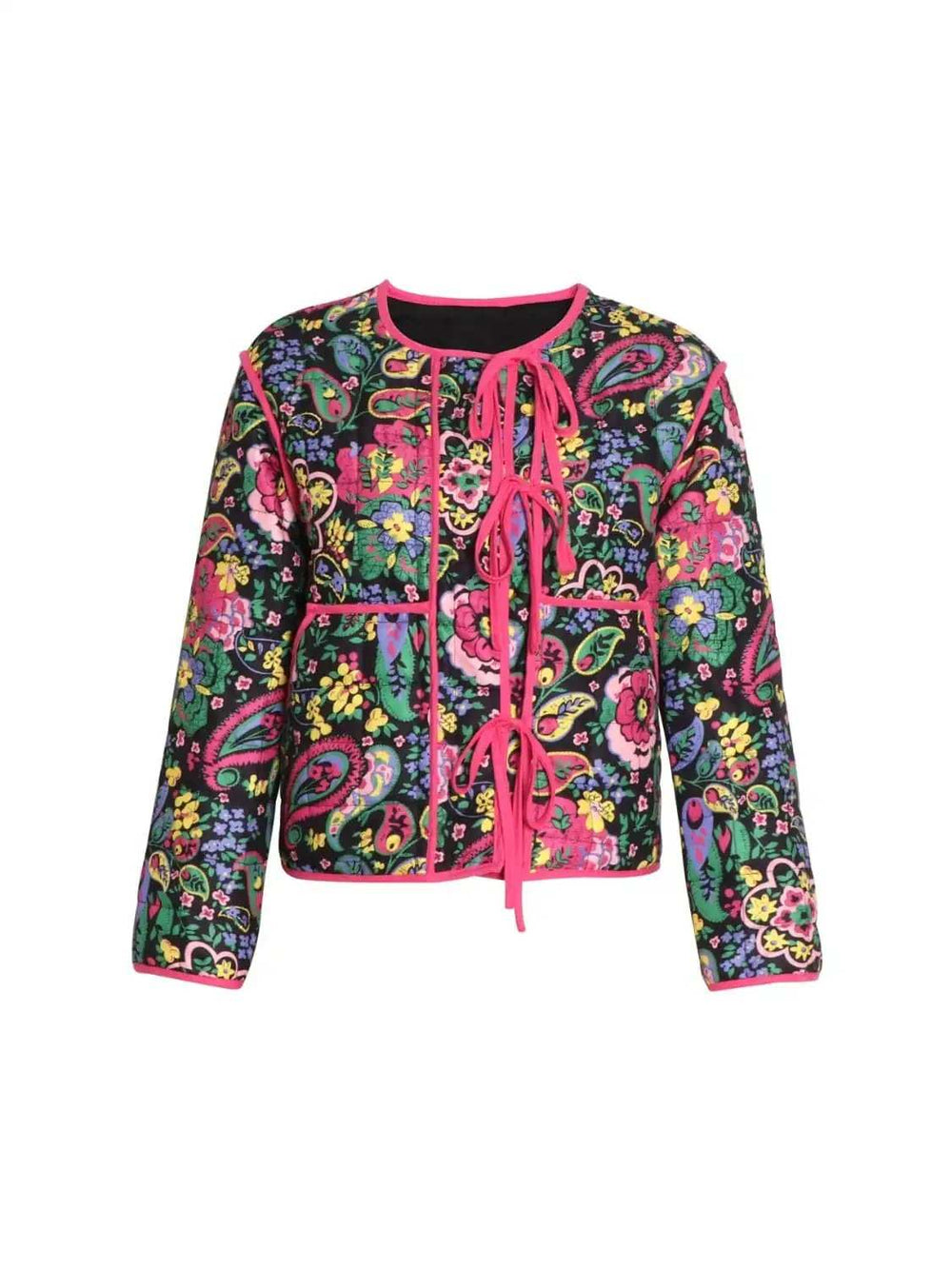 Tied Printed Long Sleeve Jacket - Trendsi - Flyclothing LLC