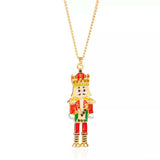 Christmas 18K Gold-Plated Nutcracker Pendant Necklace - Trendsi - Flyclothing LLC