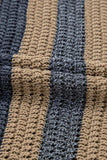 Stripe Color Block Eyelet Knit Short Sleeve Knit Top - Trendsi - Flyclothing LLC