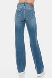 Judy Blue Full Size Tummy Control Cut Raw Hem Straight Jeans - Trendsi - Flyclothing LLC