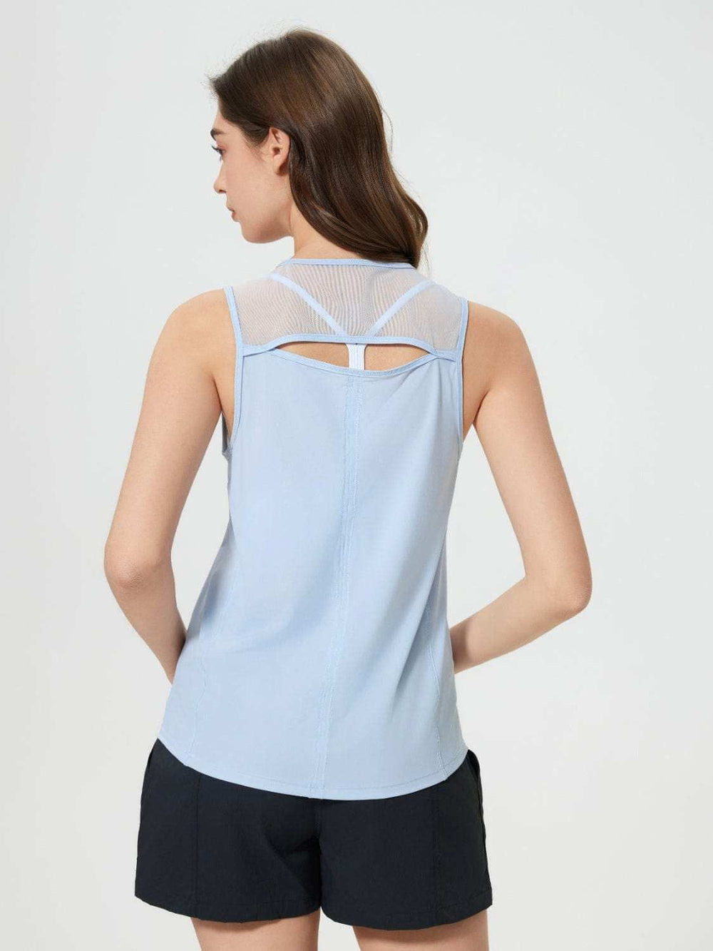 Millennia Cutout Back Round Neck Active Tank - Trendsi - Flyclothing LLC
