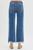 RISEN Full Size Mid Rise Crop Straight Jeans Plus Size - Trendsi - Flyclothing LLC