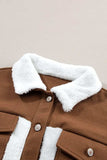 Corduroy Contrast Patchwork Fuzzy Jacket - Trendsi - Flyclothing LLC