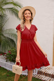 Swiss Dot Cap Sleeve Dress - Trendsi - Flyclothing LLC