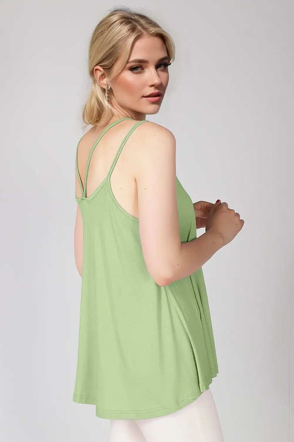 Basic Bae Bamboo Scoop Neck Double Spaghetti Straps Cami - Trendsi - Flyclothing LLC