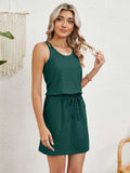 Eyelet Scoop Neck Sleeveless Dress - Trendsi - Flyclothing LLC