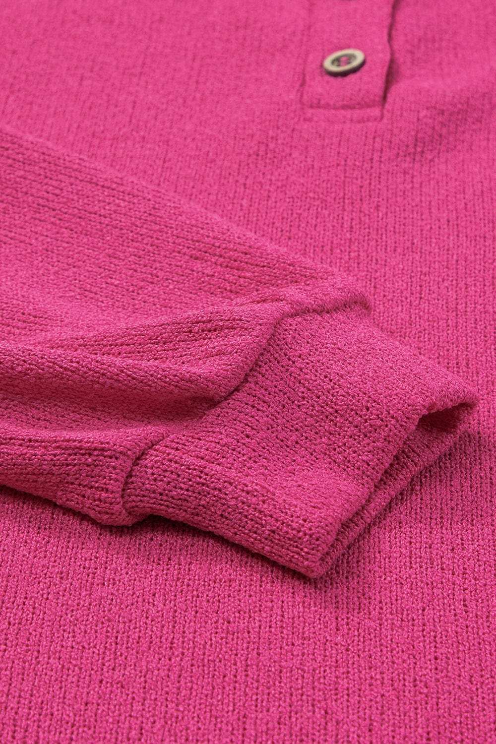 Exposed Seam Detail Henley Knit Hoodie - Trendsi - Flyclothing LLC