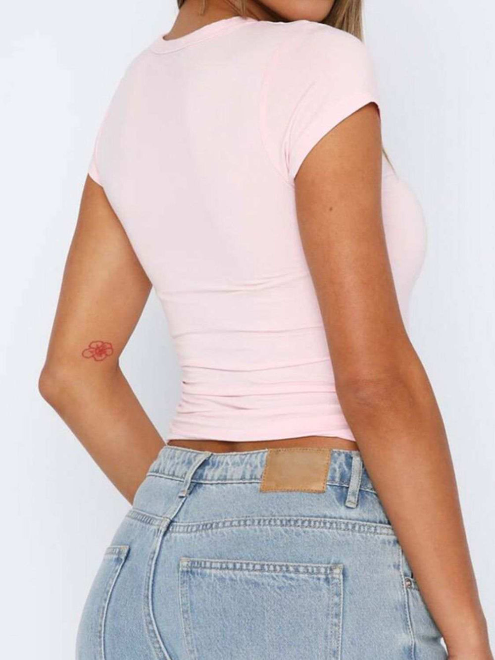 Devine Star Round Neck Short Sleeve T-Shirt - Trendsi - Flyclothing LLC