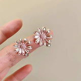 Alloy Drip Oil Flower Stud Earrings - Trendsi - Flyclothing LLC