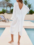 Backless Drawstring Back Flounce Sleeve Cover-Up - Trendsi - Flyclothing LLC