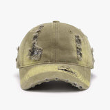 Distressed Adjustable Cotton Baseball Cap - Trendsi - Flyclothing LLC