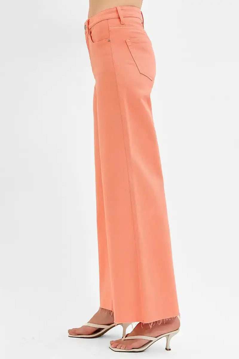 RISEN Full Size Tummy Control High Rise Wide Leg Palazzo Jeans Plus Size - Trendsi - Flyclothing LLC