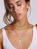 18K Gold-Plated Stainless Steel Double-Layered Necklace - Trendsi - Flyclothing LLC