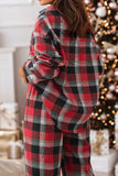 Plaid Long Sleeve Top and Pants Lounge Set - Trendsi - Flyclothing LLC