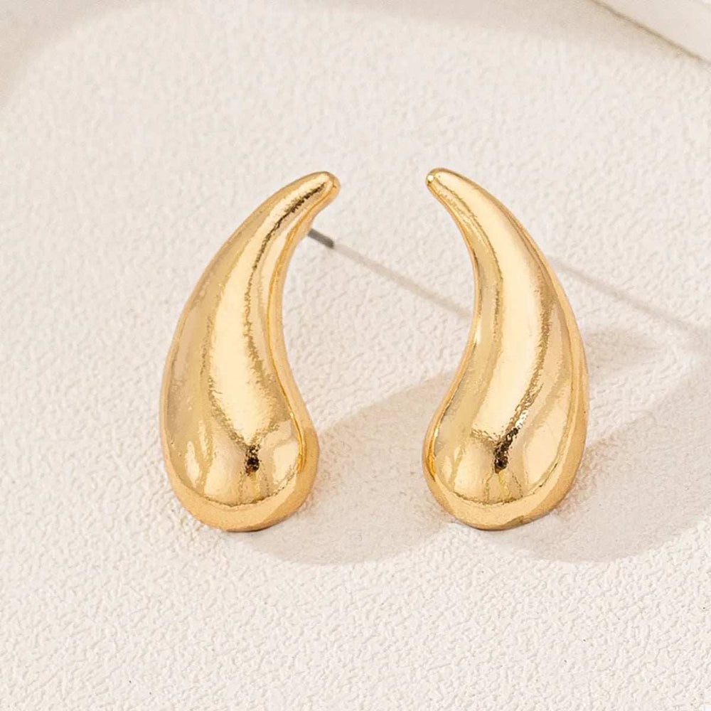 Curved Teardrop Stud Earrings - Trendsi - Flyclothing LLC