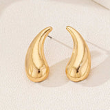 Curved Teardrop Stud Earrings - Trendsi - Flyclothing LLC