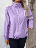 Pocketed Zip Up Long Sleeve Jacket - Trendsi - Flyclothing LLC