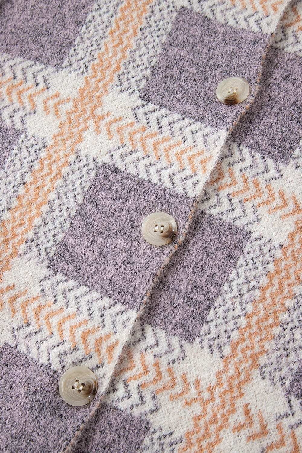 Plaid Button Up Collared Neck Cardigan - Trendsi - Flyclothing LLC