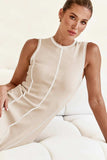 Contrast Stitching Maxi Tank Dress - Trendsi - Flyclothing LLC