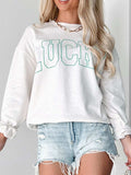 LUCKY Graphic Round Neck Long Sleeve Sweatshirt - Trendsi - Flyclothing LLC