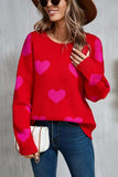Angel Wings Heart Round Neck Dropped Shoulder Sweater - Trendsi - Flyclothing LLC