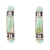 Baguette Blue Turquoise and Sterling Silver Hoop Earrings - Barse Jewelry - Flyclothing LLC