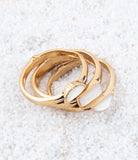 Baguette White Mother of Pearl Golden Stack Ring Set - Barse Jewelry - Flyclothing LLC