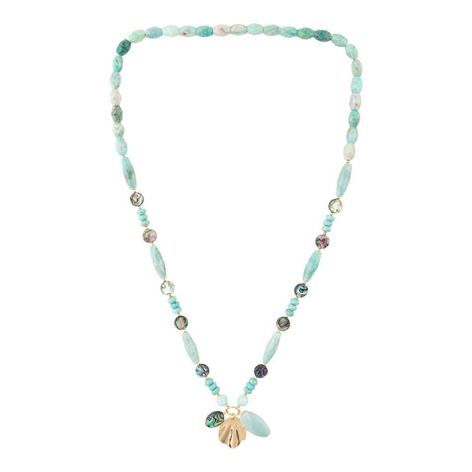 Baja Amazonite and Abalone Long Necklace - Barse Jewelry - Flyclothing LLC