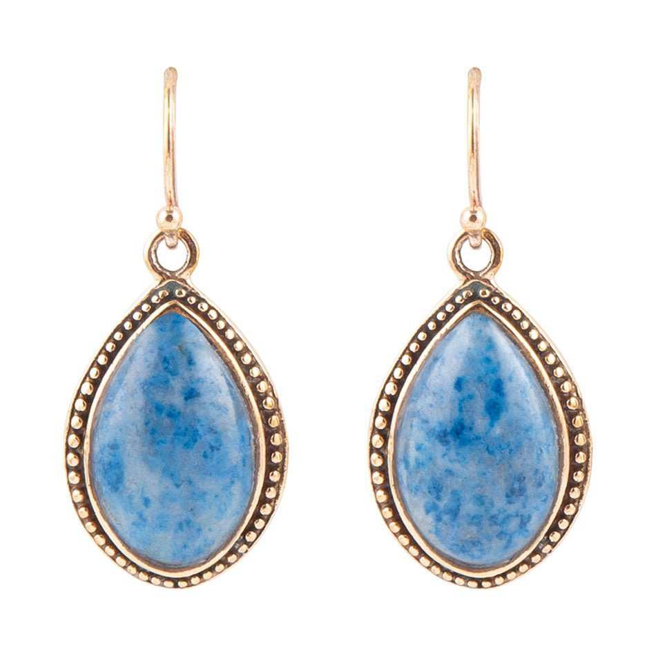 Balinese Lapis Drop Earrings - Barse Jewelry - Flyclothing LLC