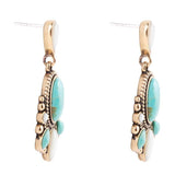 Barcelona Turquoise and Mother of Pearl Post Drop Earrings - Barse Jewelry - Flyclothing LLC