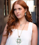 Barcelona Blue Turquoise and Mother of Pearl Golden Statement Necklace - Barse Jewelry - Flyclothing LLC