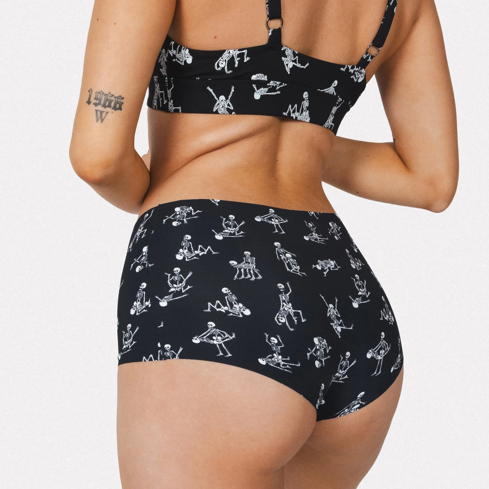 The Bare Back Bones | Halloween Skeletons Women’s Seamless Boyshort - Shinesty - Flyclothing LLC